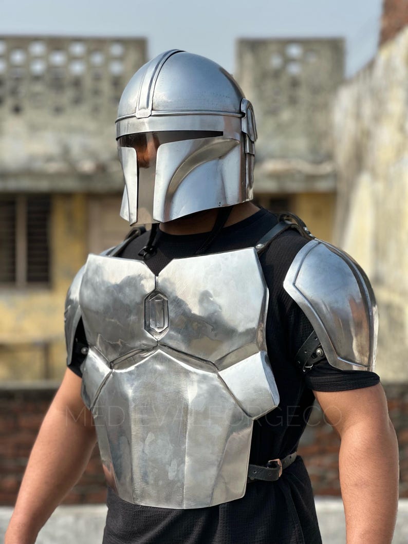 Mandalorian Inspired Beskar Armor Set for Sci-Fi Warrior LARP view 16