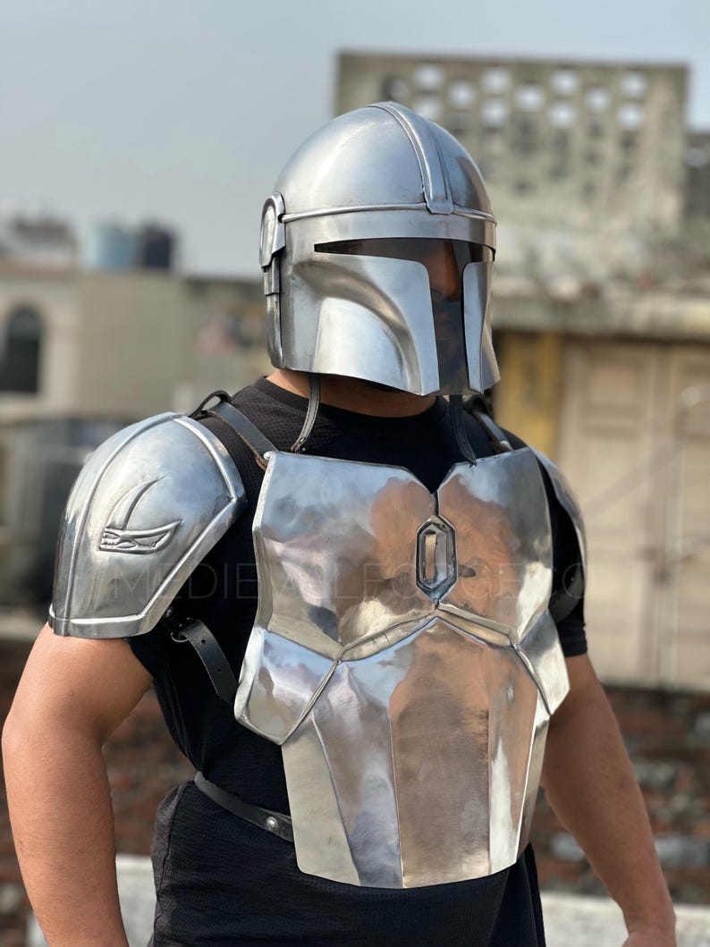 Mandalorian Inspired Beskar Armor Set for Sci-Fi Warrior LARP view 17