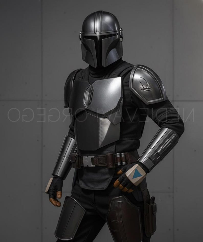 Mandalorian Elite Black Steel Sci-Fi Warrior Armor Set view 7