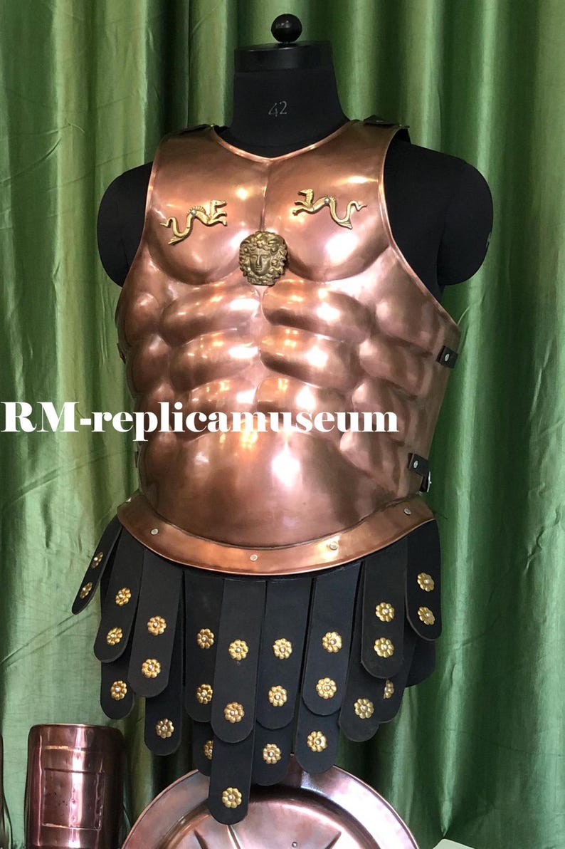 Medieval Copper Muscle Armor with 300 Spartan Full Set and Helmet view 7