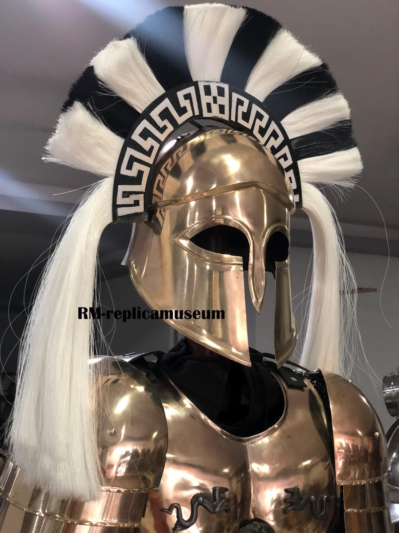 Roman Muscle Body Armor Set with Corinthian Helmet and Full Cuirass for LARP view 3