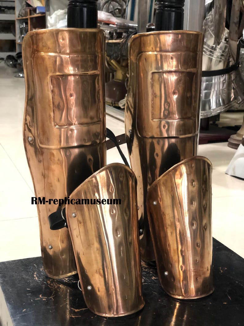 Medieval Roman Greek Muscle Armor with Complete Steel Set and Spartan Helmet view 6