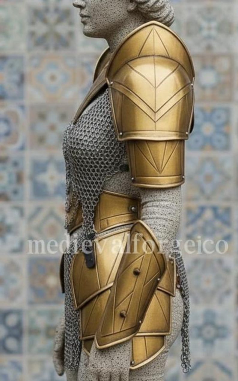 Medieval Female Knight Armor with Chainmail for LARP and Ren Faire Costume view 7