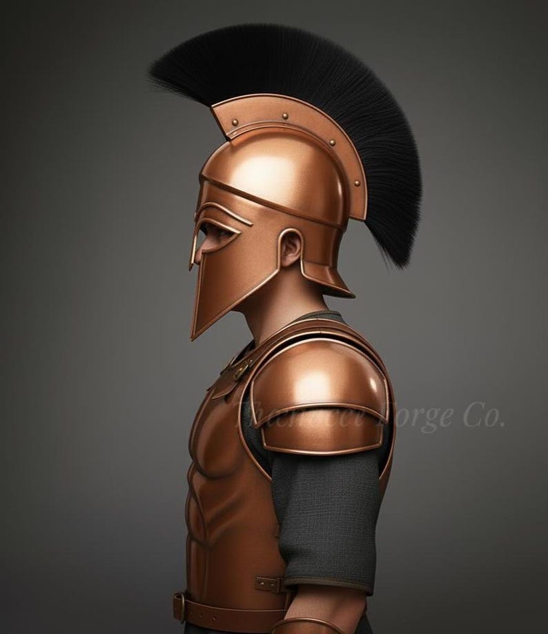 Handcrafted Greek Corinthian Armor Set with Bronze Finish and Adjustable Fit view 2