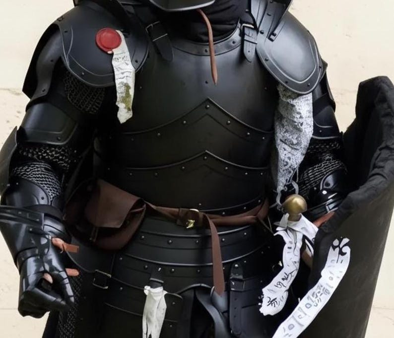 Medieval Knight Barbuta Full Armor with Crusader Wearable Costume view 6