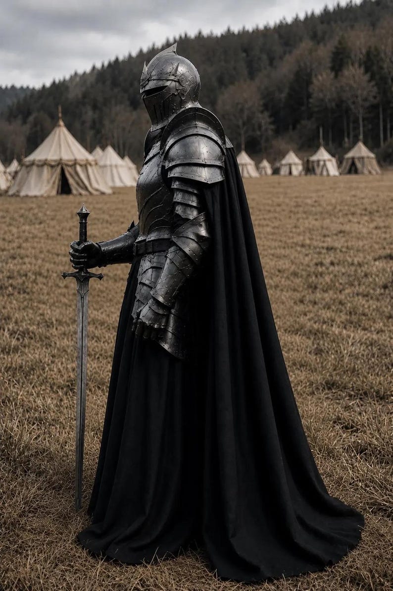 Dark Knight Gothic Full Plate Armor for LARP Costume view 2