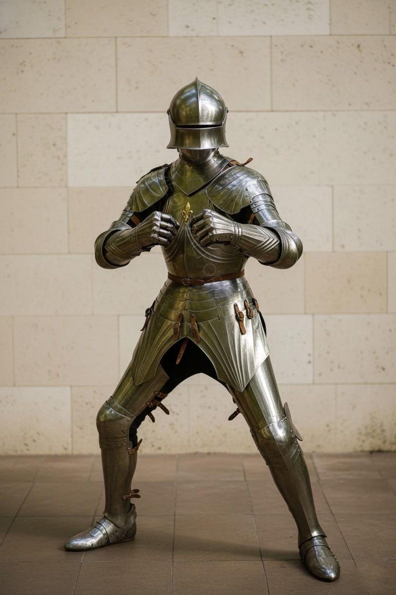 Elite Renaissance Knight Full Plate Armor for LARP and Reenactment view 2