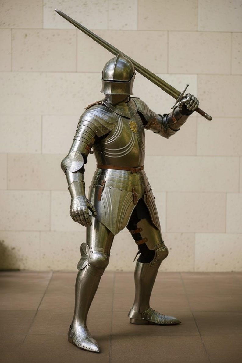 Elite Renaissance Knight Full Plate Armor for LARP and Reenactment view 3