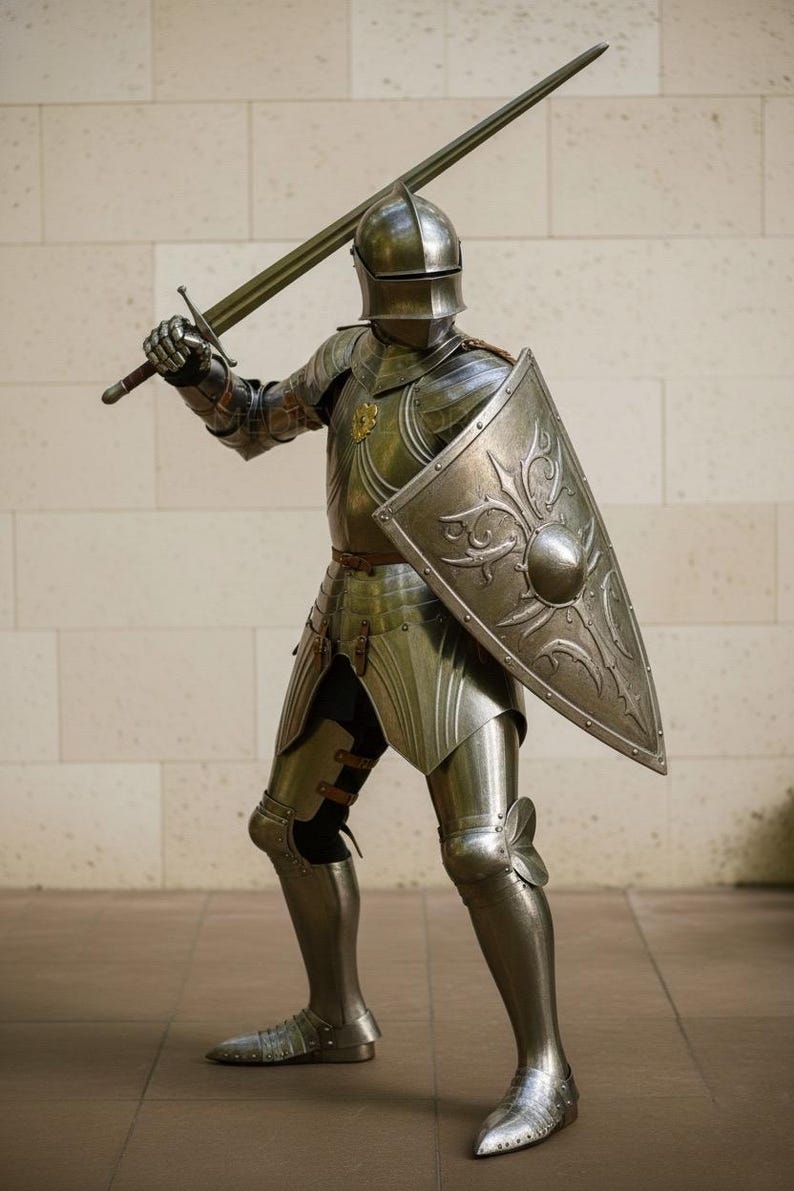 Elite Renaissance Knight Full Plate Armor for LARP and Reenactment view 7