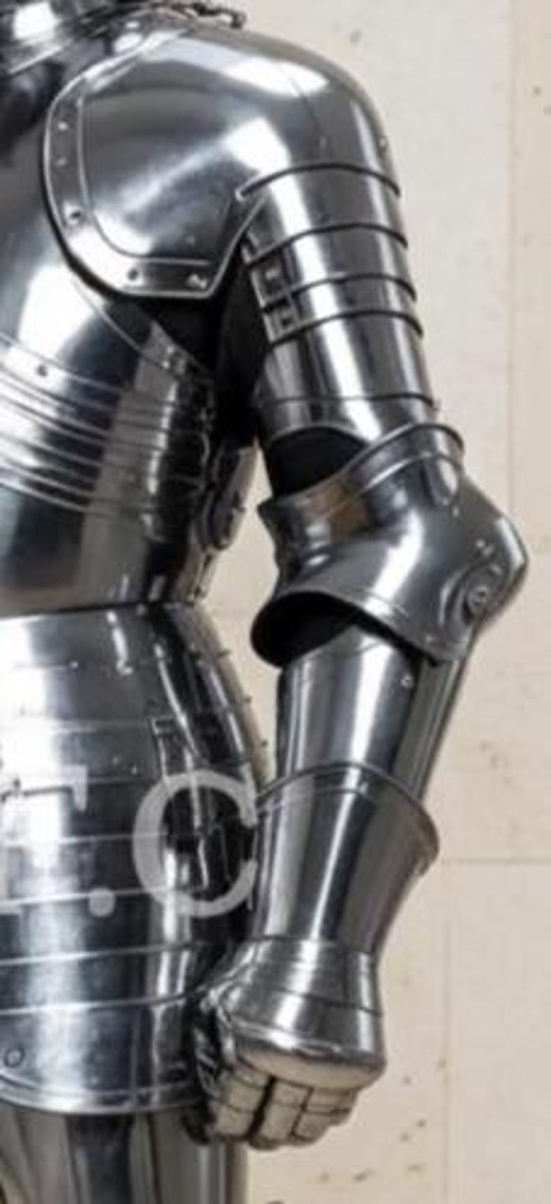 Medieval Knight Full Suit Steel Armor with Wearable Gothic LARP view 7