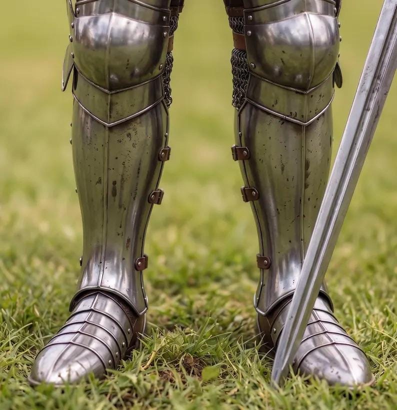 Templar Knight Armor Suit with Crusader Steel Gothic LARP Costume view 5
