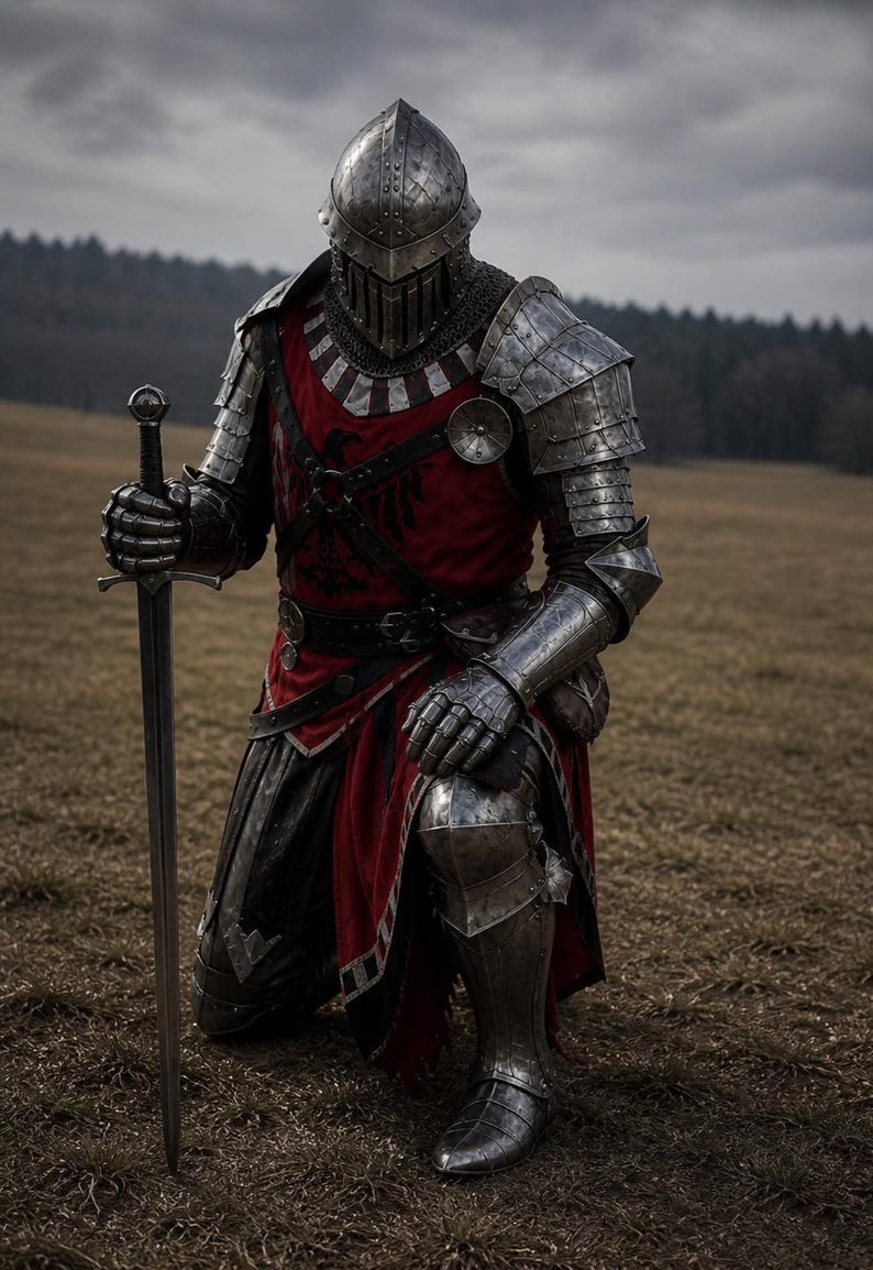 Medieval Knight Gothic Armor with Full Crusader LARP Renaissance Outfit view 3
