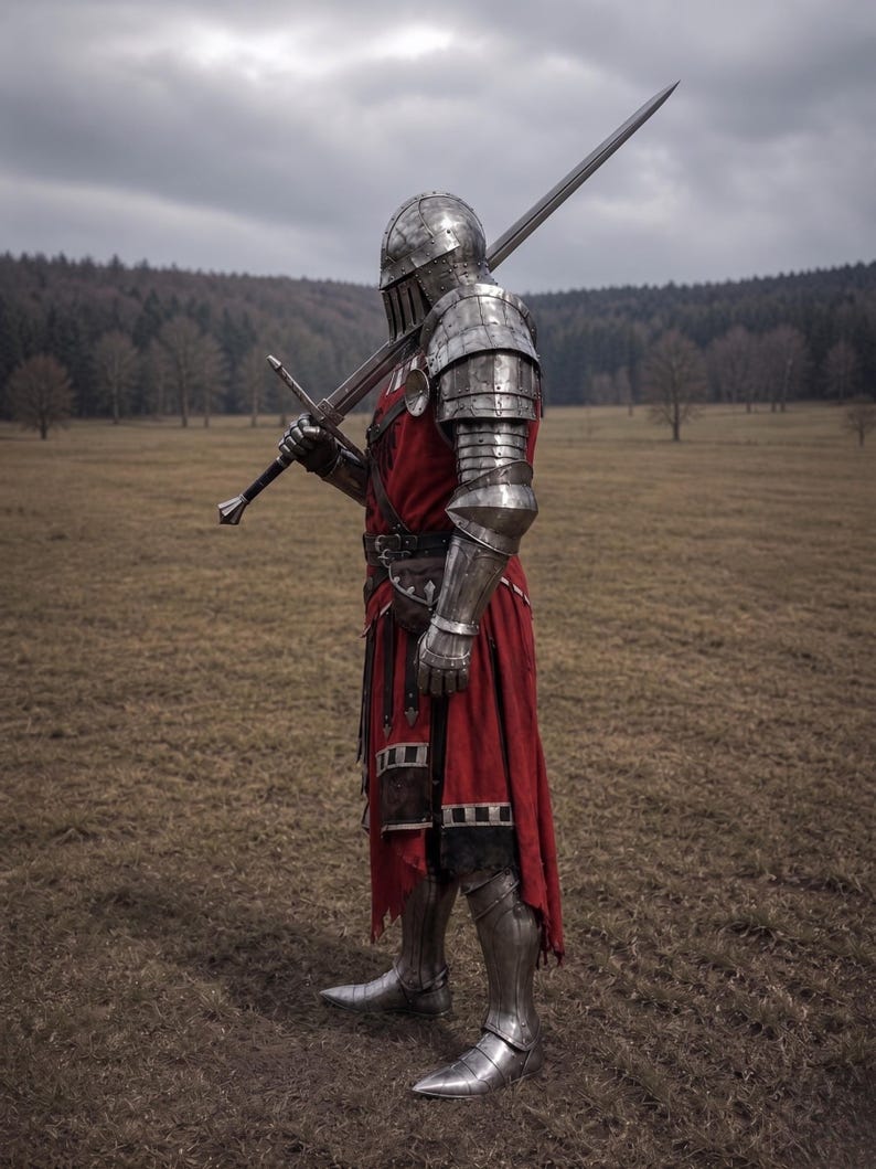 Medieval Knight Gothic Armor with Full Crusader LARP Renaissance Outfit view 4