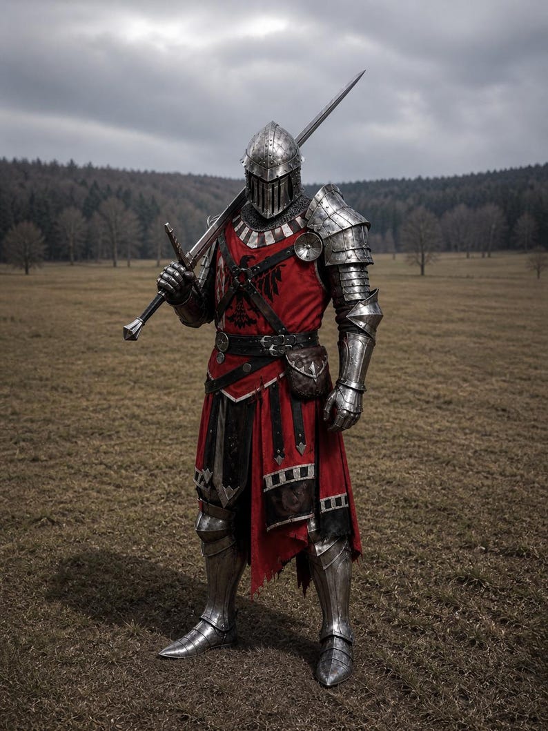 Medieval Knight Gothic Armor with Full Crusader LARP Renaissance Outfit view 7