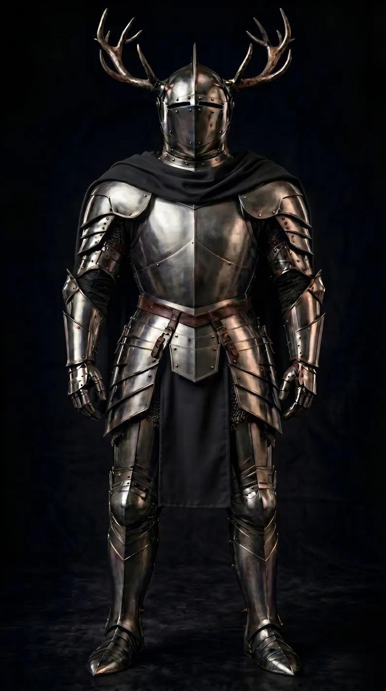 Medieval Knight Wearable Armor with Viking Helmet and Heavy Steel for LARP view 4