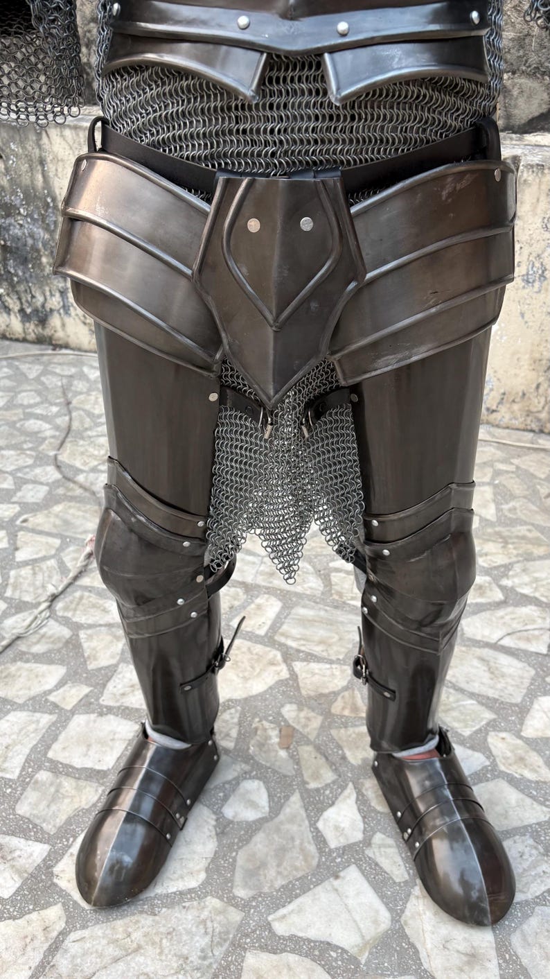 Handmade Medieval Steel Full Body Armor Suit with Gothic Knight LARP view 14