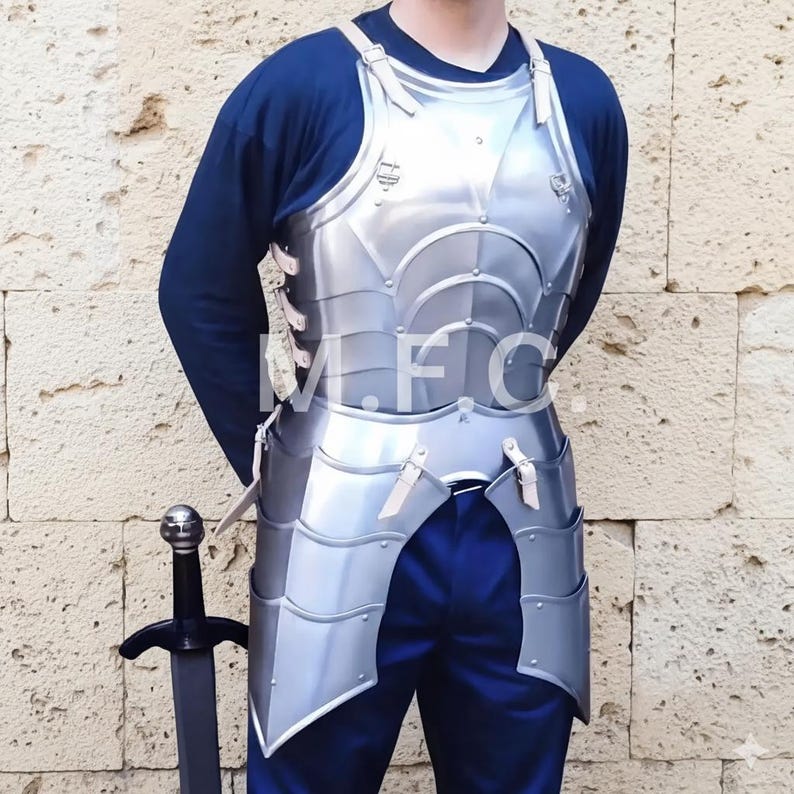 Handmade Steel Medieval Knight Armor Set with Full Body Cosplay view 3