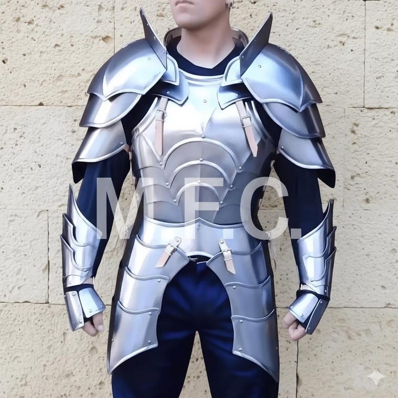 Handmade Steel Medieval Knight Armor Set with Full Body Cosplay view 11