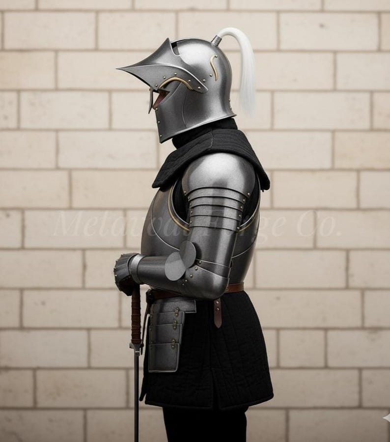Handmade 15th Century Gothic Full Plate Armor with Wearable Steel view 2