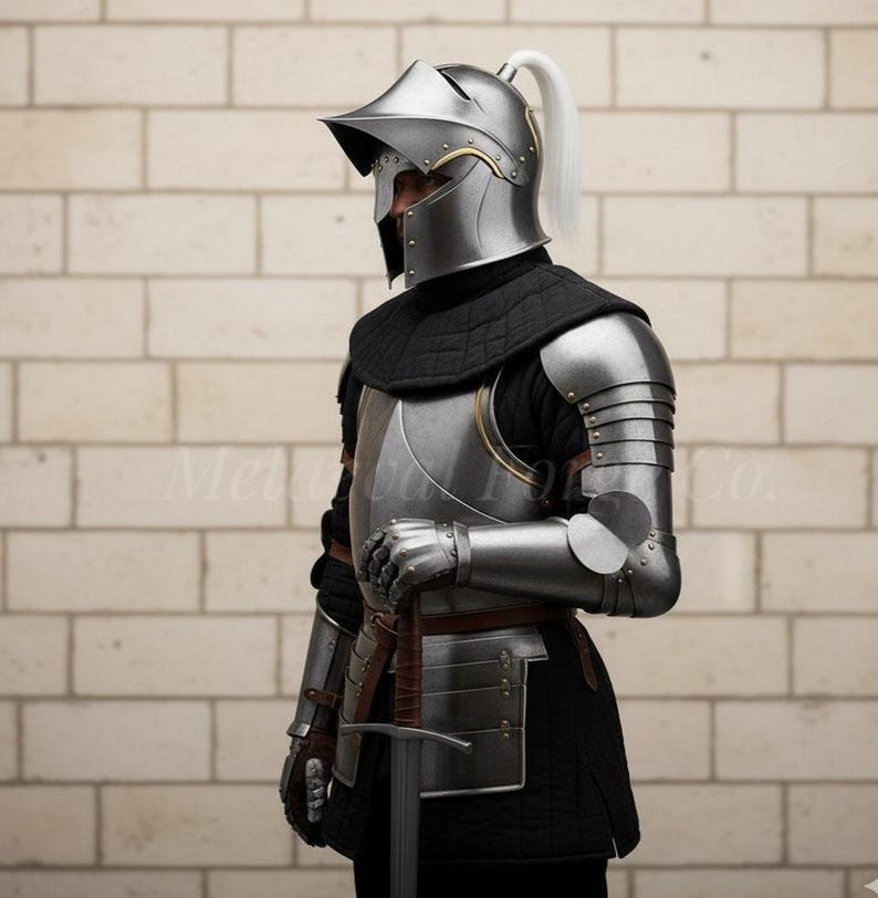 Handmade 15th Century Gothic Full Plate Armor with Wearable Steel view 5
