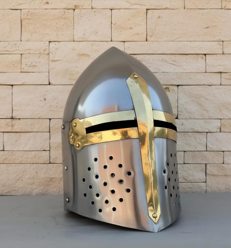 Handmade Medieval Crusader Knight Full Armor Set with Steel Templar view 4
