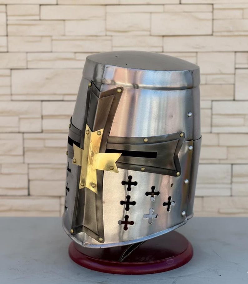 Handmade Steel Crusader Knight Armor with Full or Half Suit Options view 4