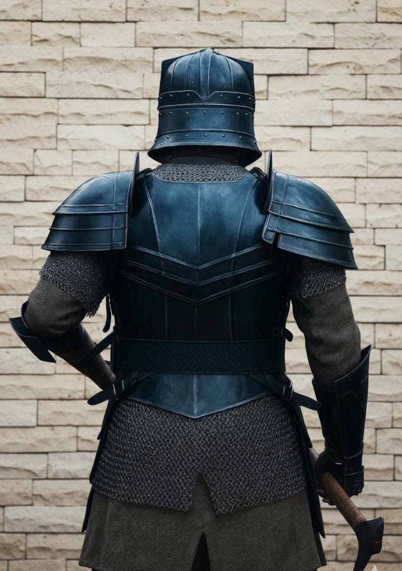 Templar Guardian Armor with Medieval Knight Crusader Full Body Steel view 4