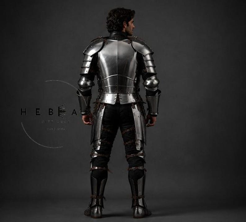 Medieval Knight Full Body Steel Plate Armor for Renaissance LARP Costume view 4