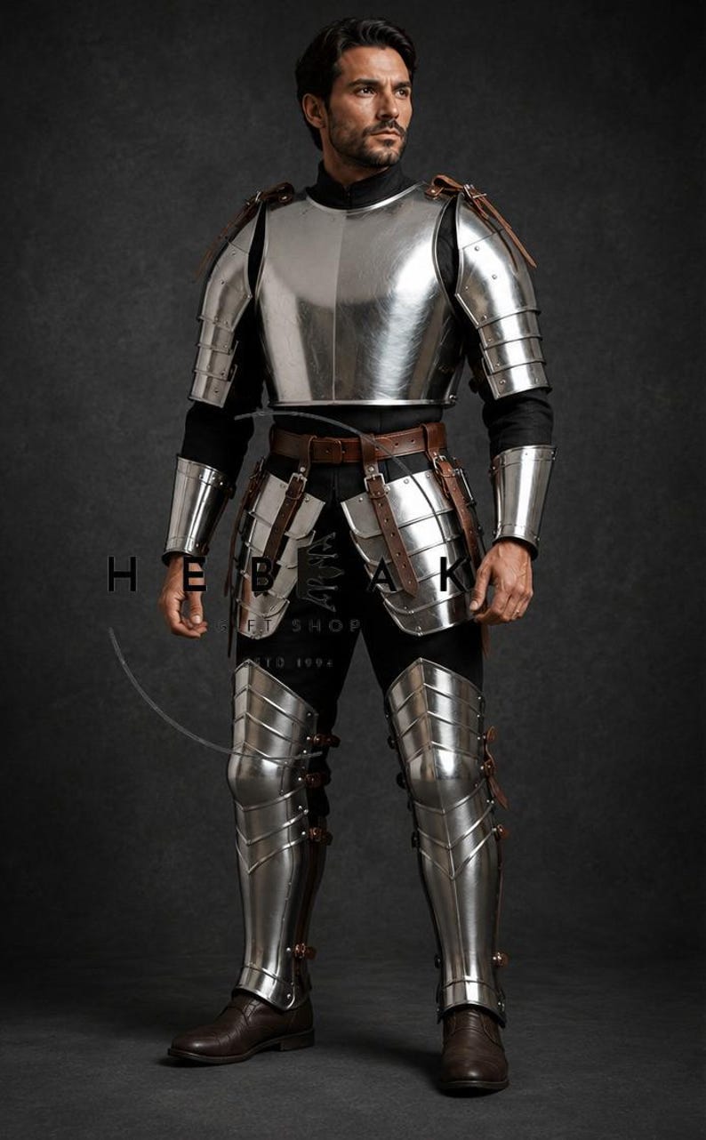 Medieval Knight Full Body Steel Plate Armor for Reenactment and Cosplay view 12