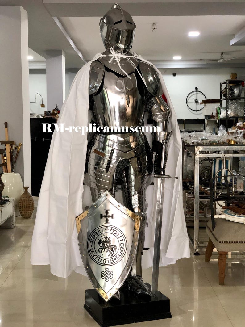 Medieval Knight Suit of Armor with 18-Gauge Steel Full Body LARP view 3