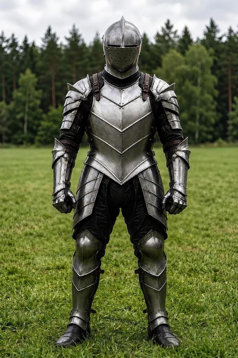 Medieval Knight Full Body Armor Suit with Gothic Wearable LARP view 5