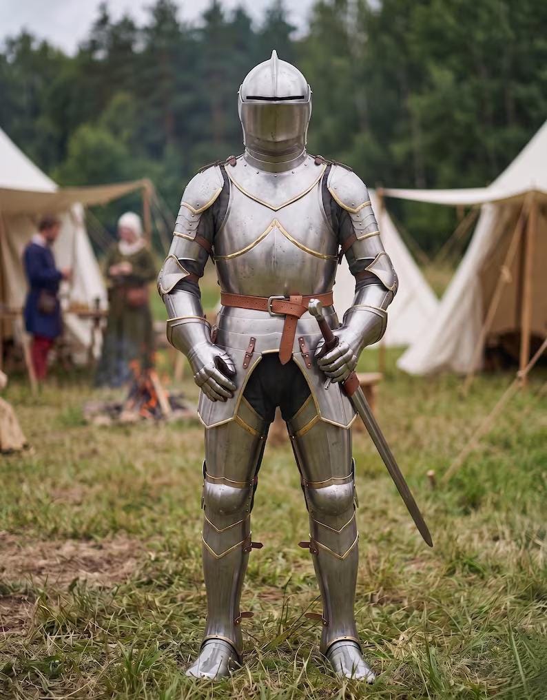 Medieval Dark Fantasy Gothic Knight Wearable Armor for LARP and Display view 5