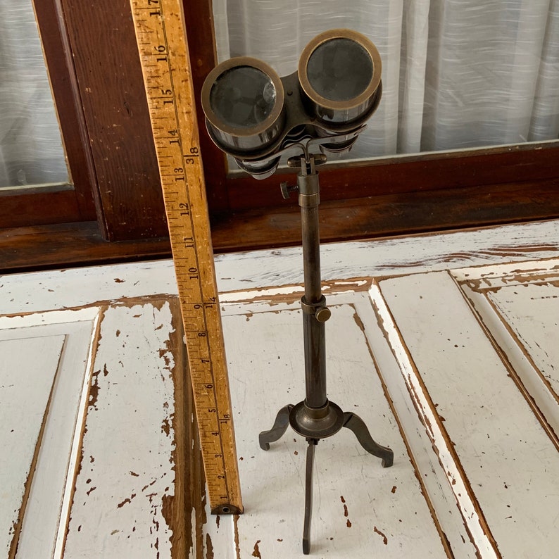 Brass Field Binocular with Removable Folding Tripod Stand view 2