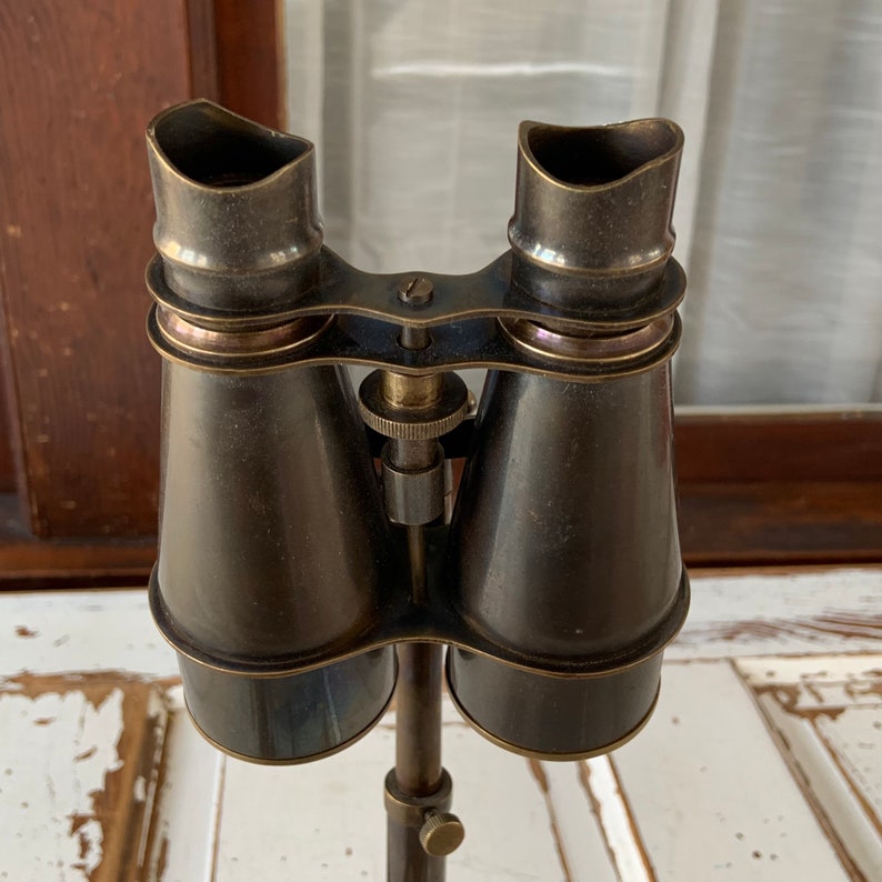 Brass Field Binocular with Removable Folding Tripod Stand view 5