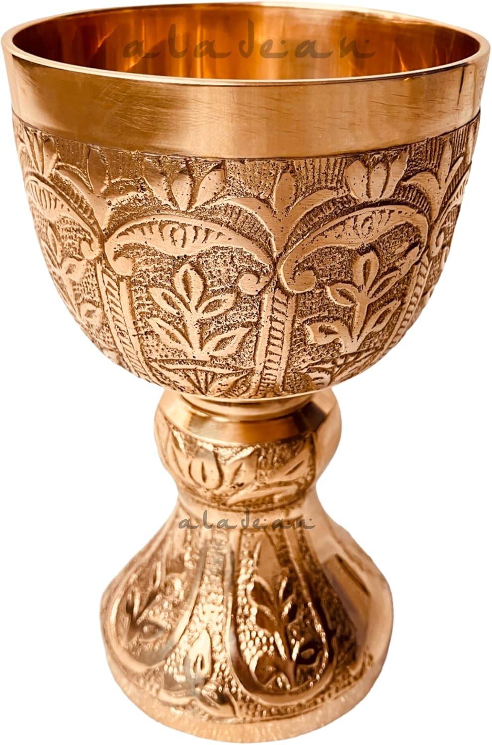 Solid Brass Goblet with Duke Embossed Design view 8