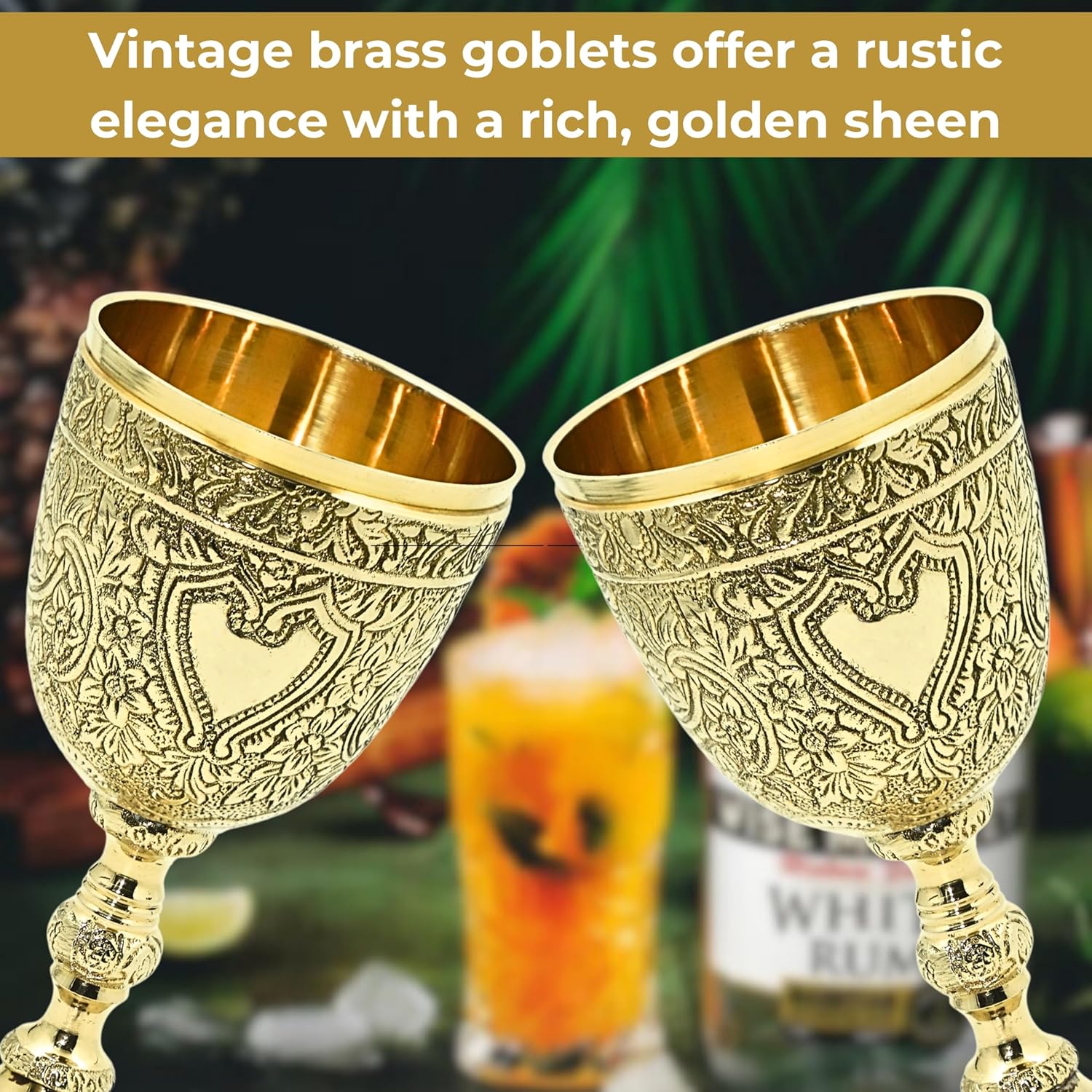 Brass Chalice Goblet with Gothic Renaissance Design view 5
