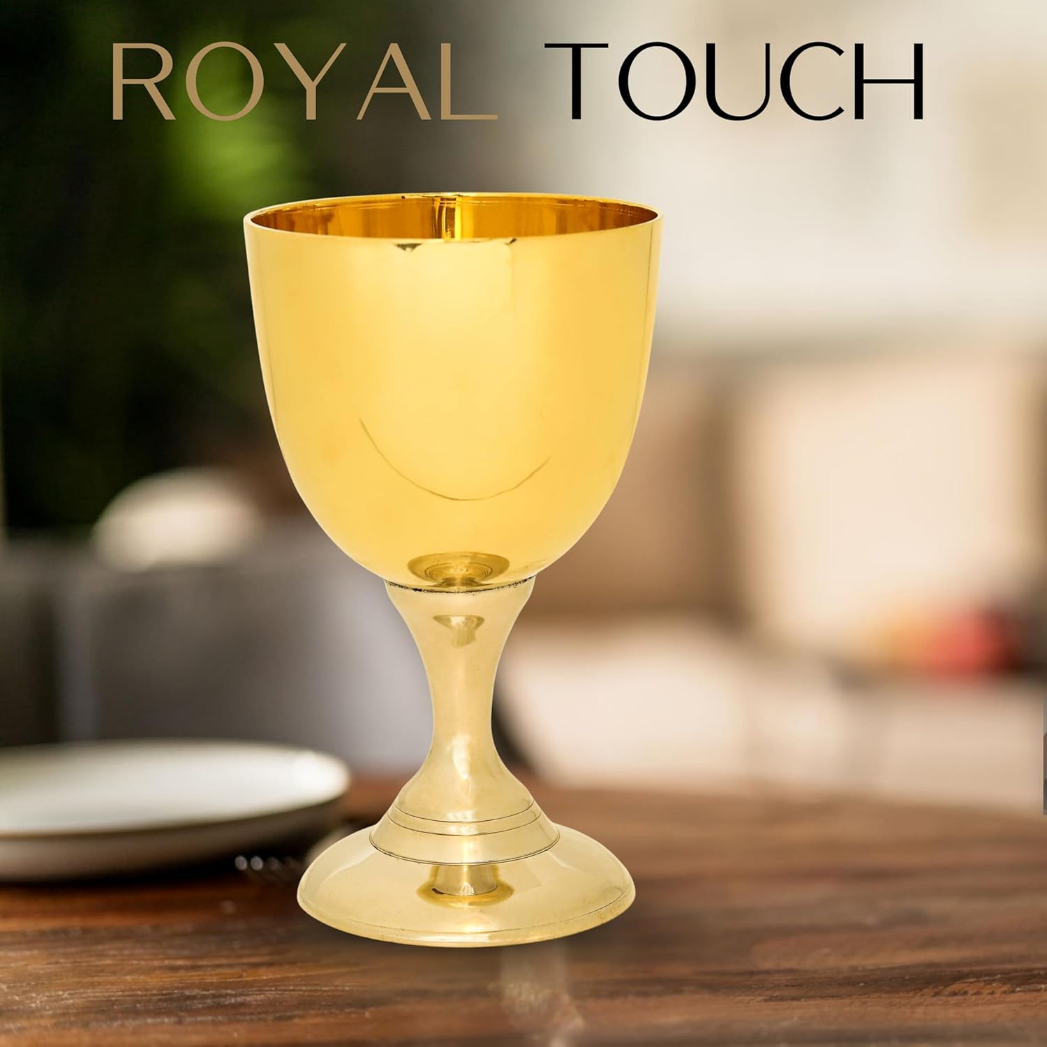 Brass Wine Glass with Gothic Renaissance Style view 5
