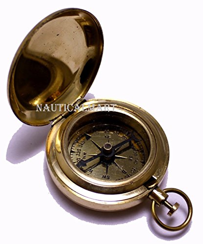 Push Button Compass, Polished Brass view 4