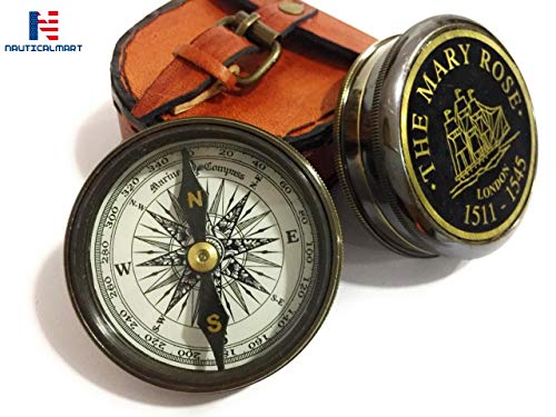 Black Dial Compass, Leather Case view 3