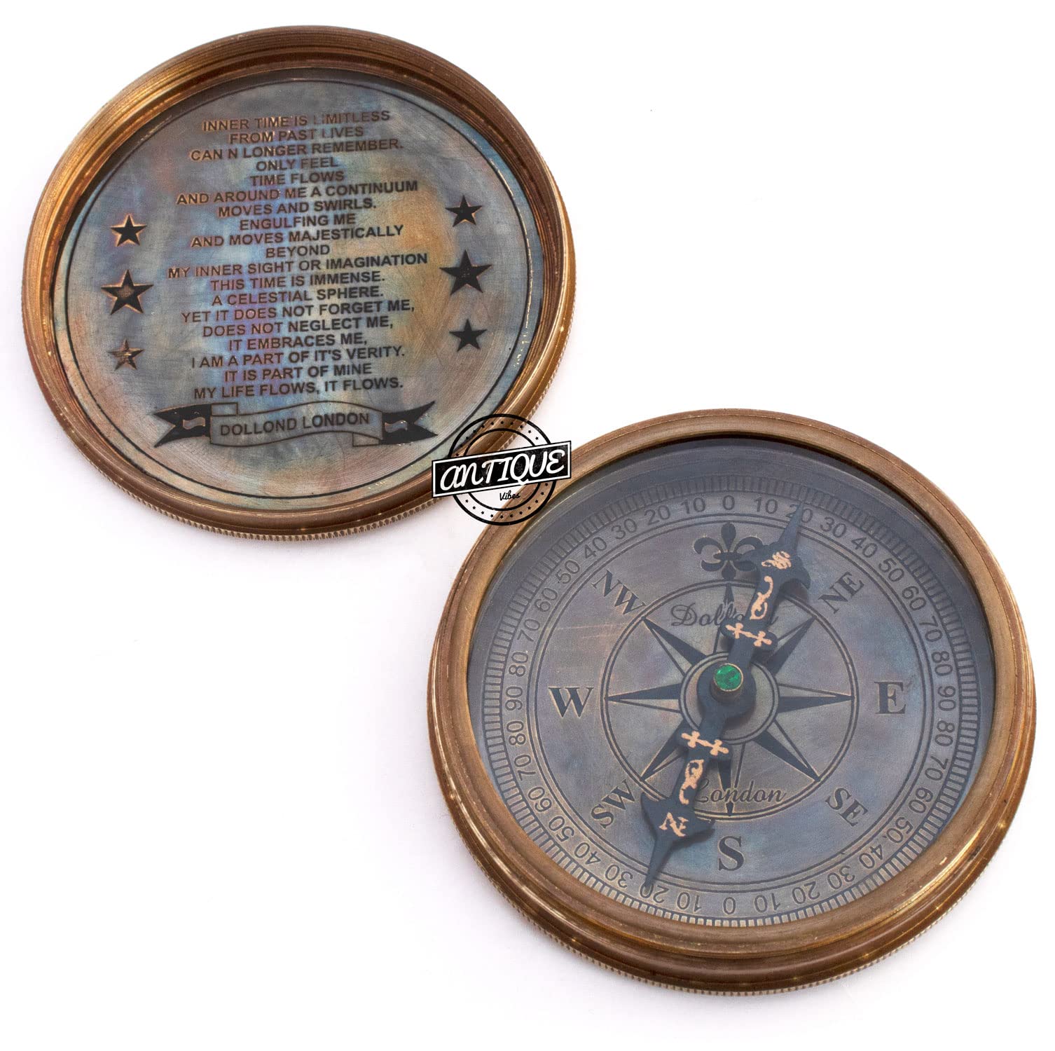 Dollond London Replica Compass, Antique Finish view 5