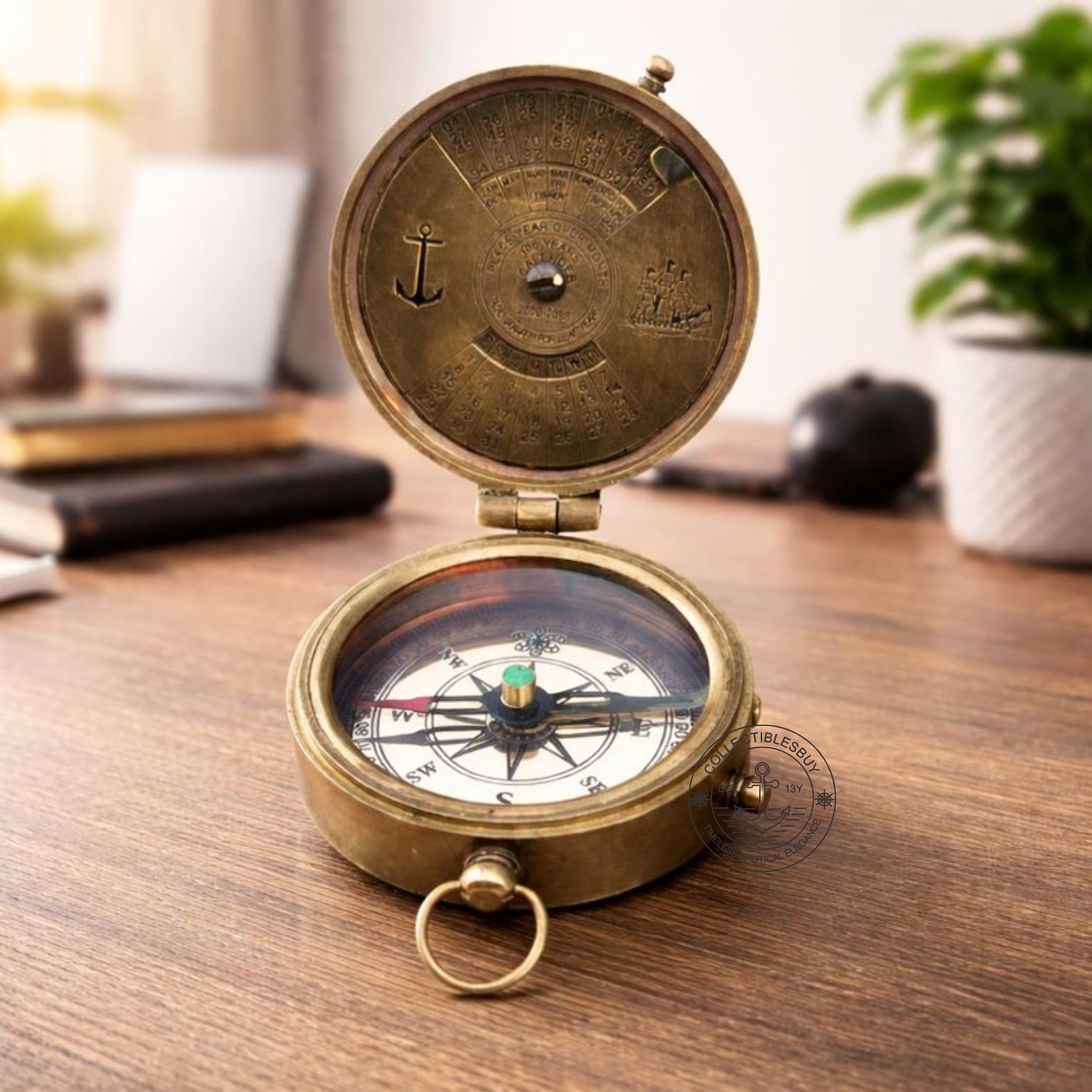 Kelvin & Hughes Reproduction Compass, Antique Finish view 4