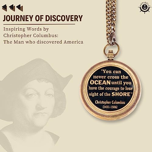 Christopher Columbus Quote Compass, Wooden Box & Gift Box view 6