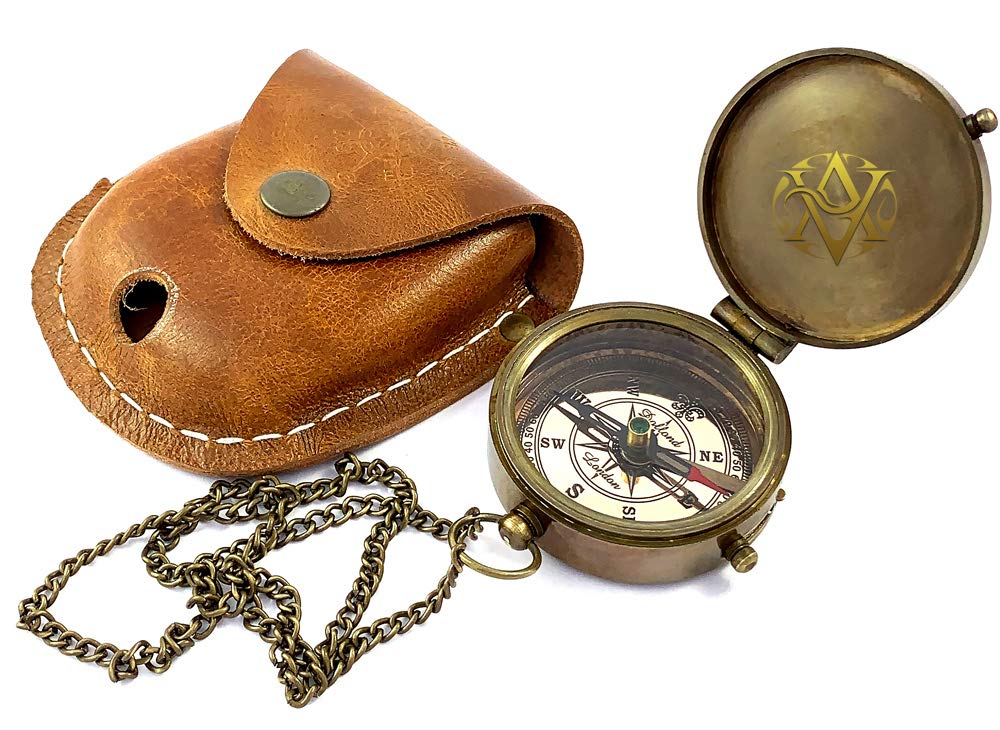 Robert Browning Quote Compass, Leather Case view 5