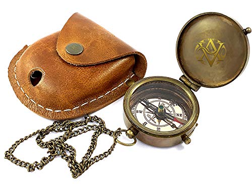 Robert Browning Quote Compass, Leather Case view 6