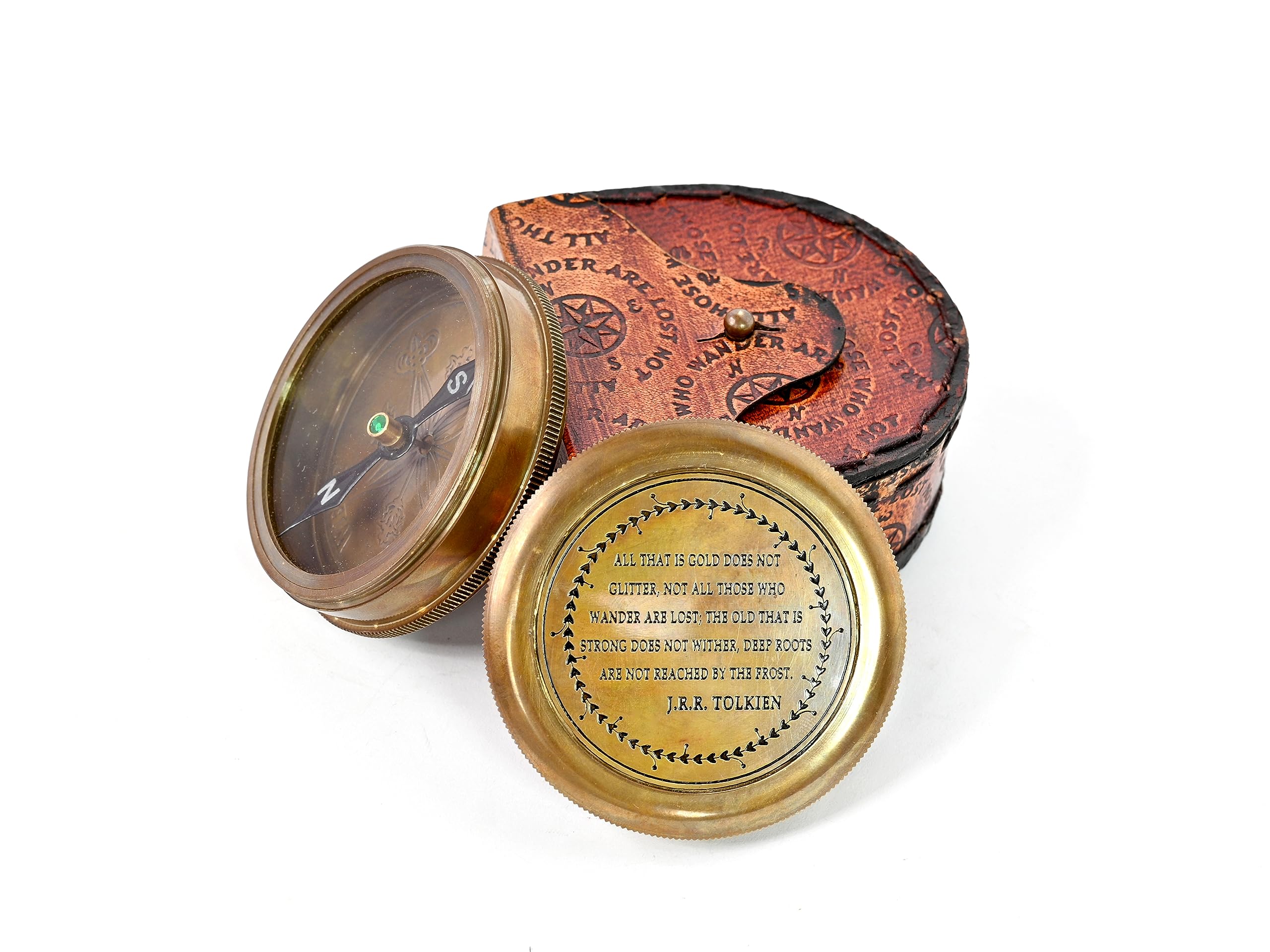 Tolkien Quote Compass, Leather Case view 4