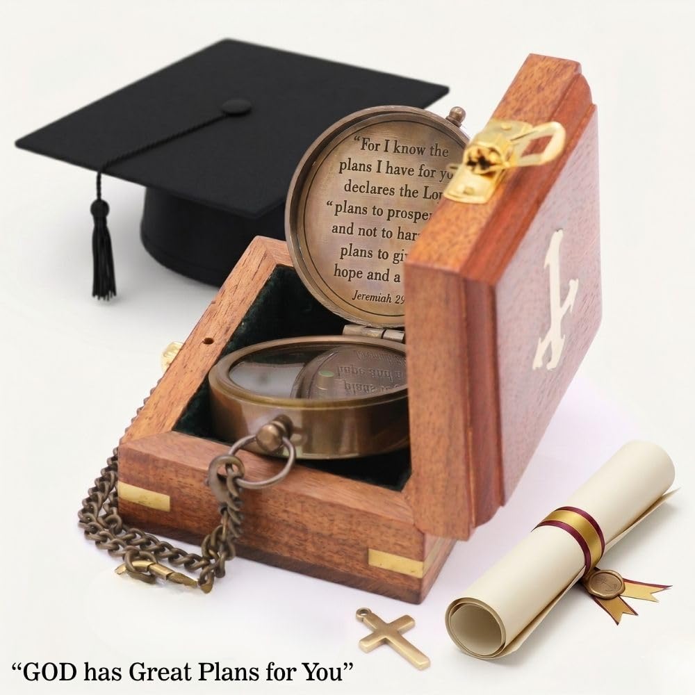 Jeremiah 29:11 Compass, Wooden Box view 5