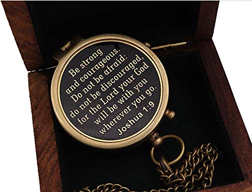 Joshua 1:9 Compass, Wooden Box view 3