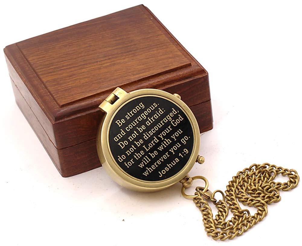 Joshua 1:9 Compass, Wooden Box view 6