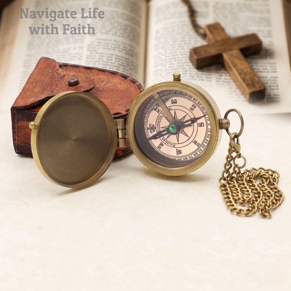 Trust in the Lord Compass, Leather Case view 2