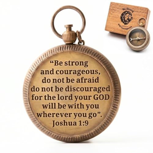 Joshua 1:9 Compass, Wooden Box view 2